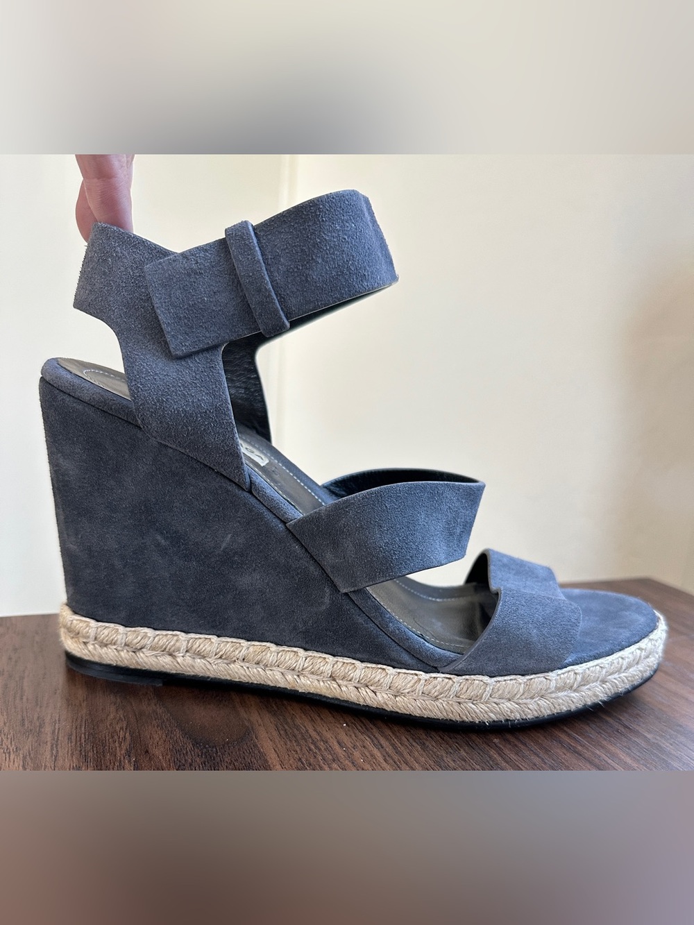 Balenciaga Suede Espadrille Wedge 3 Strap Sandal Size EU 39 Made in Spain